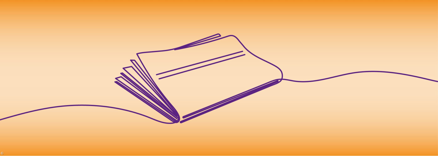 Onelinezeichnung Buch